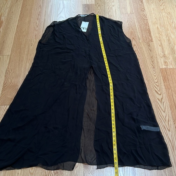 New! Zara medium black longline sheer loose fit blouse. - Picture 8 of 12